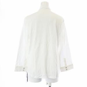 Leilian ボウタイブラウス シャツ 七分袖 切替 13号 L 白 ホワイト