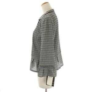 Leilian スーツ セットアップ 上下 ジャケット シングル 七分袖 フレアスカート ひざ丈 シワ加工 レース 13 XL グレー