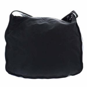 PRADA ショルダーバッグ ナイロン レザー 切替 三角ロゴプレート 黒
