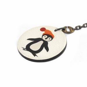 HERMES アニマルモチーフキーホルダー キーチャーム ペンギン レザー 白 ホワイト D