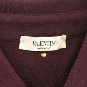 VALENTINO ポロシャツ 半袖 ストレッチ ニット M ボルドー