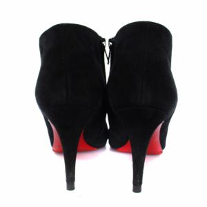 Christian Louboutin BELLE 85 SUEDE ブーティ ショートブーツ サイドジップ スエード 35.5 22.5cm 黒 ブラック