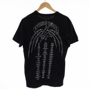 GIVENCHY World Tour Tシャツ カットソー 半袖 クルーネック ダメージ加工 プリント S 黒 ブラック BM70A1307E