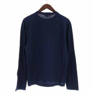 HERMES カットソー コットン 長袖 XS 紺 ネイビー