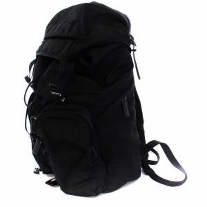 PRADA リュックサック バックパック 三角プレート ナイロン レザー 黒