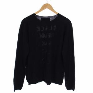 BLACK COMME des GARCONS ニット セーター 長袖 ロゴ クルーネック M 黒 ブラック