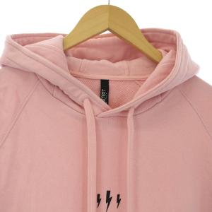 Neil Barrett 19AW THUNDERBOLT HOODIE パーカー プルオーバー 長袖 ロゴ プリント M ピンク PBJS485-M542S