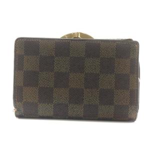 LOUIS VUITTON ポルトフォイユ ヴィエノワ ダミエ エベヌ 財布 二つ折り 小銭入れ がま口 茶 ブラウン N61674