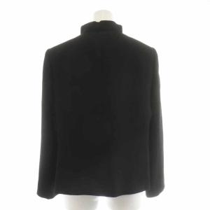 Leilian スーツ セットアップ 上下 ジャケット スカート ひざ丈 絹 シルク ウール混 13 XL 黒 ブラック