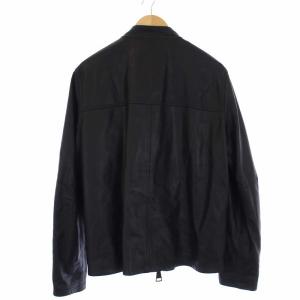 HUNTING WORLD シングルライダースジャケット ジップアップ ラムレザー 54 黒