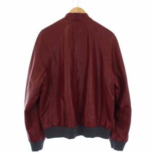 Salvatore Ferragamo 近年モデル シングルライダースジャケット ラムレザー 54 赤