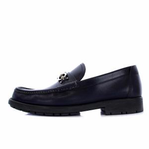 Salvatore Ferragamo ガンチーニ ローファー ビジネスシューズ レザー 7 3E ネイビー