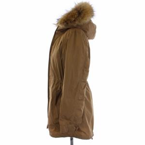 23区 マルチWAYタフタ コート ジップアップ フード ライナーダウン付き 小さいサイズ 32 XXS 茶 ブラウン CMWSHW0402