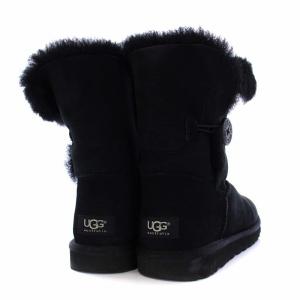 UGG australia W BAILEY BUTTON ベイリーボタン ムートンブーツ ショートブーツ US8 25cm 黒 ブラック 5803