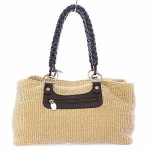 EPOCA かごバッグ トートバッグ ハンドバッグ チャーム付き ベージュ 茶 ブラウン