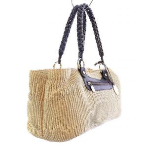 EPOCA かごバッグ トートバッグ ハンドバッグ チャーム付き ベージュ 茶 ブラウン