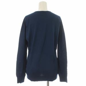 JOHN SMEDLEY ニット カットソー Vネック プルオーバー 長袖 L 紺 ネイビー
