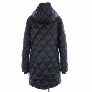 DIESEL ダウンコート キルティングコート ロング ハイネック ジップアップ フード S 黒 ブラック