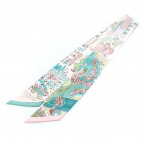 HERMES ツイリー 万国博覧会 EXPOSITION UNIVERSELL スカーフ シルク ピンク