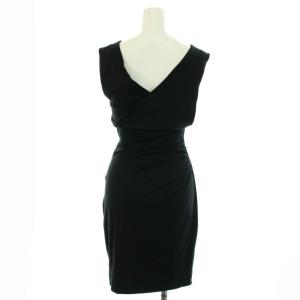 DIANE von FURSTENBERG パーカードレスジャージ PARKER DRESS JERSEY ワンピース ミニ Vネック ノースリーブ P XS 黒 ブラック