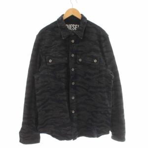 D-JESSY-SP ジャケット シャツ カジュアルシャツ ジャガード 迷彩柄 カモフラ 長袖 M ダークグレー