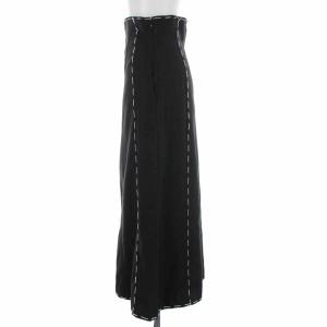 Ameri VINTAGE STITCH PANEL SKIRT フレアスカート ロング アシンメトリー ステッチ S 黒 ブラック