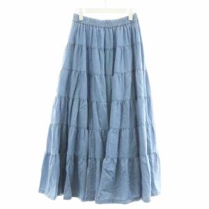 20SS ティアードマキシスカート ロング 36 S ライトブルー 0220221219
