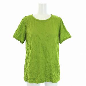 カットソー Tシャツ 半袖 シワ加工 緑 グリーン MI74JK439