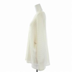 PLEATS PLEASE ISSEY MIYAKE イッセイミヤケ カットソー プリーツ シアー 長袖 3 白