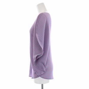 PLEATS PLEASE ISSEY MIYAKE イッセイミヤケ サークル カットソー 半袖 ドルマンスリーブ チェック プリーツ パープル ピンク