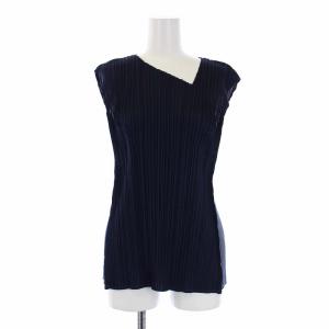 PLEATS PLEASE ISSEY MIYAKE イッセイミヤケ 21SS セットアップ ノースリーブカットソー ワイドパンツ 3 2 L M 紺