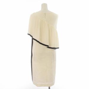 Grace Class 19AW ワンピース フリル バイカラー アシンメトリー ノースリーブ 36 S 白 ホワイト 黒 ブラック