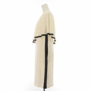 Grace Class 19AW ワンピース フリル バイカラー アシンメトリー ノースリーブ 36 S 白 ホワイト 黒 ブラック