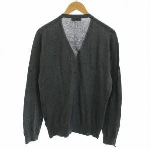 JOHN SMEDLEY ニットカーディガン Vネック 長袖 ハイゲージ コットン M グレー