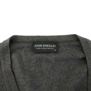 JOHN SMEDLEY ニットカーディガン Vネック 長袖 ハイゲージ コットン M グレー