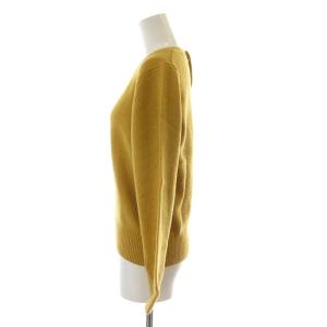MARGARET HOWELL ニット セーター カシミヤ ウール混 長袖 バックボタン 2 M 黄 イエロー