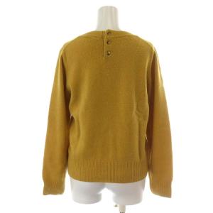 MARGARET HOWELL ニット セーター カシミヤ ウール混 長袖 バックボタン 2 M 黄 イエロー