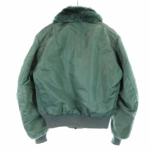 ALPHA INDUSTRIES B-15D フライトジャケット ブルゾン ジップアップ 襟ボア USA製 S 緑 グリーン