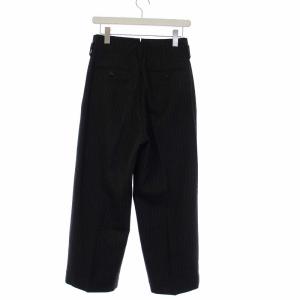 MARGARET HOWELL 19AW ワイドパンツ スラックス ウール ストライプ 2 M チャコールグレー