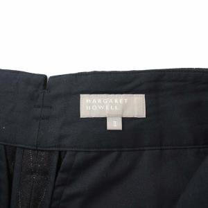 MARGARET HOWELL 19AW ワイドパンツ スラックス ウール ストライプ 2 M チャコールグレー