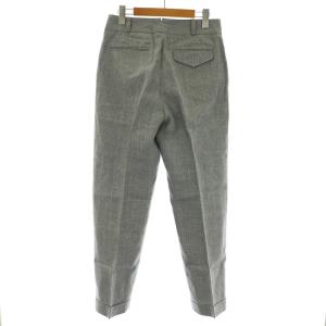 MARGARET HOWELL 20SS テーパードパンツ スラックス センタープレス グレンチェック 麻 リネン 3 L 水色 ライトブルー グレー