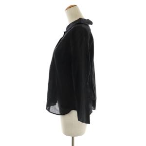 MARGARET HOWELL 19SS ブラウス シャツ ラウンドカラー 七分袖 2 M 黒 ブラック