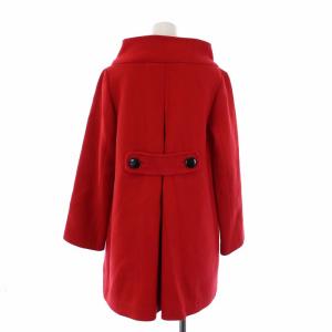 kate spade new york リボン スタンドカラーコート アウター ミドル丈 裏地ドット 2 M 赤 レッド