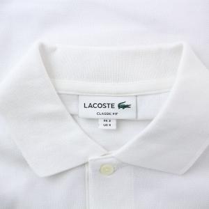 LACOSTE CLASSIC FIT ポロシャツ 半袖 ワッペン 3 S 白 ホワイト L1212AL