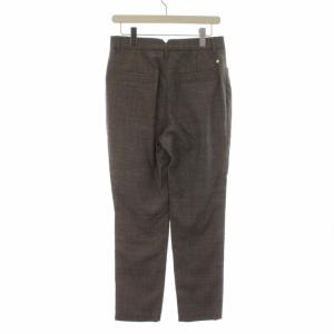 MUVEIL パンツ スラックス グレンチェック ウール 38 M 茶 ブラウン