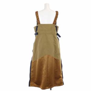 sacai 22SS Grosgrain Mix Dress フレアワンピース サイドジップ 2 ベージュ