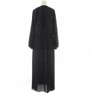 Spick&Span 22SS ドットプリントワンピース スキッパー ロング 長袖 36 S 紺 ネイビー 白 ホワイト 22040200902020