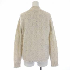 MAX&CO. 近年モデル ニット セーター 長袖 ハイネック 花柄刺繍 ウール ナイロン S アイボリー