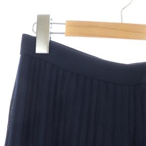 SYBILLA ワイドパンツ イージーパンツ プリーツ フレア ニット M 紺 ネイビー