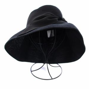 Athena New York 麦わら帽子 ハット リボン チャーム 黒 ブラック